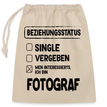 Photographer Relationship Status - Closable cotton gift bag (25x30cm) - nature - Front
