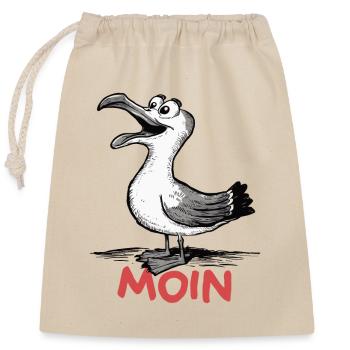 Moin Seagull - Closable cotton gift bag (25x30cm) - nature - Front
