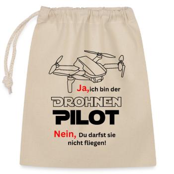 Pilote de drone - Sac cadeau en coton avec cordon (25 x 30 cm) - nature - Devant