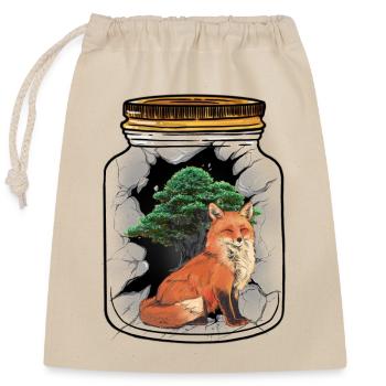 Fuchs Füchse Waldbewohner Baum - Verschließbarer Geschenkbeutel aus Baumwolle (25x30cm) - Natur - Vorne