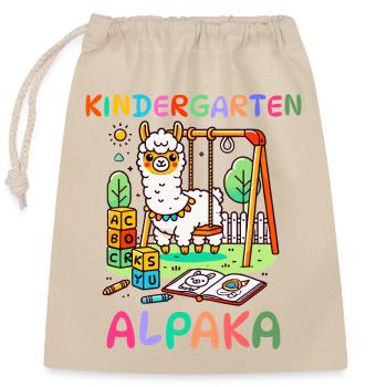 Cute Nursery Alpaca Kids Gift - Closable cotton gift bag (25x30cm) - nature - Front