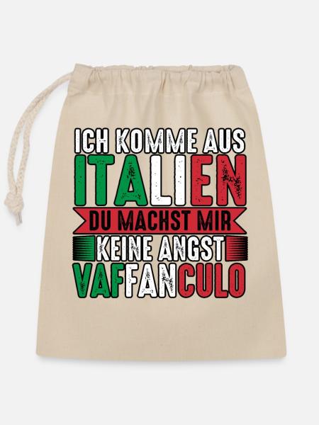 Italien Italiener Vaffanculo - Verschließbarer Geschenkbeutel aus Baumwolle (25x30cm) - Natur