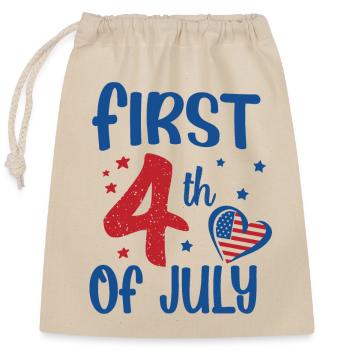 First 4th of July Independence Day Amerika - Verschließbarer Geschenkbeutel aus Baumwolle (25x30cm) - Natur - Vorne
