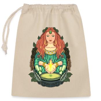 Dieu de la mythologie celtique - Brigitte - Sac cadeau en coton avec cordon (25 x 30 cm) - nature - Devant