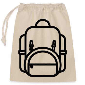 Rucksack - Verschließbarer Geschenkbeutel aus Baumwolle (25x30cm) - Natur - Vorne