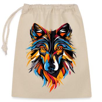 Wolf Motif Wolves Wolf Pack Gray Wolfhound Wolf - Closable cotton gift bag (25x30cm) - nature - Front