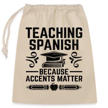 Foreign Language Teacher School Languages Teachers - Closable cotton gift bag (25x30cm) - nature - Front