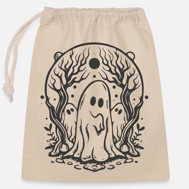 My Ghosts - Closable cotton gift bag (25x30cm) - nature