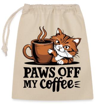 POTEN WEG VON MEINEM KAFFEE - Verschließbarer Geschenkbeutel aus Baumwolle (25x30cm) - Natur - Vorne