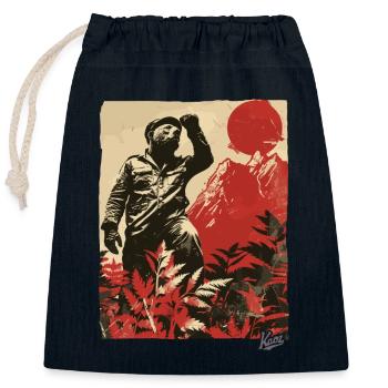 Propaganda-Stil: Berg Bär Natur Ranger - Verschließbarer Geschenkbeutel aus Baumwolle (25x30cm) - Navy - Vorne