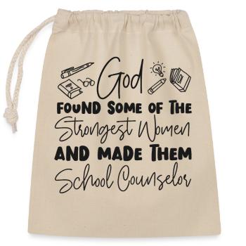 School Counselor Female Girl - Closable cotton gift bag (25x30cm) - nature - Front