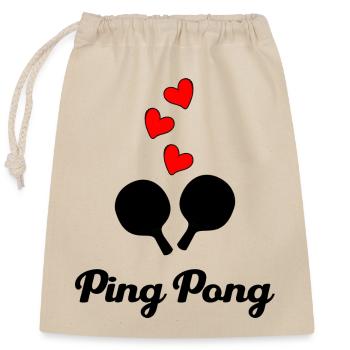 Raquette de ping-pong-tennis de table - Sac cadeau en coton avec cordon (25 x 30 cm) - nature - Devant
