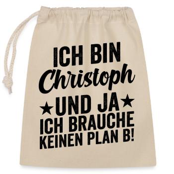 Prénom Chris Christoph - Sac cadeau en coton avec cordon (25 x 30 cm) - nature - Devant