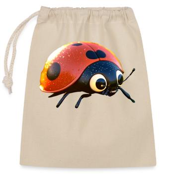 Marienkäfer Ladybug Insekten Bunt Süße Marienkäfer - Verschließbarer Geschenkbeutel aus Baumwolle (25x30cm) - Natur - Vorne
