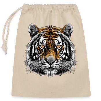 Bengal Tiger Königstiger - Verschließbarer Geschenkbeutel aus Baumwolle (25x30cm) - Natur - Vorne