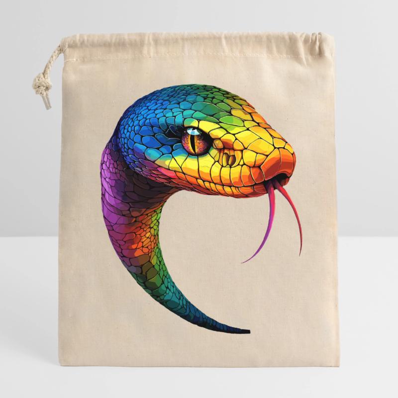 Snake Python Cobra Mamba Rattlesnake Snake Closable cotton gift bag (25x30cm)