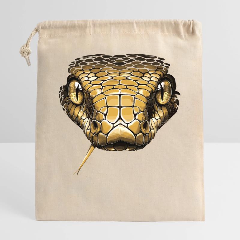 Serpent Python Cobra Mamba Serpent à sonnettes Serpent Sac cadeau en coton avec cordon (25 x 30 cm)