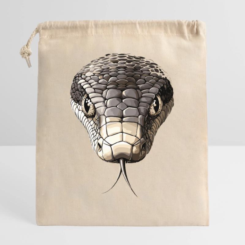 Schlange Python Kobra Mamba Klapperschlange Snake Verschließbarer Geschenkbeutel aus Baumwolle (25x30cm)