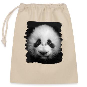 Panda géant Pandas Große Pandas Großer Panda - Sac cadeau en coton avec cordon (25 x 30 cm) - nature - Devant