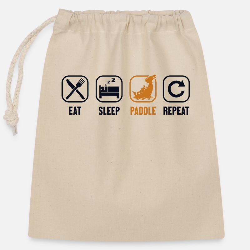 Eat Sleep Paddle Repeat Drummer Team Paddler - Sac cadeau en coton avec cordon (25 x 30 cm) - nature