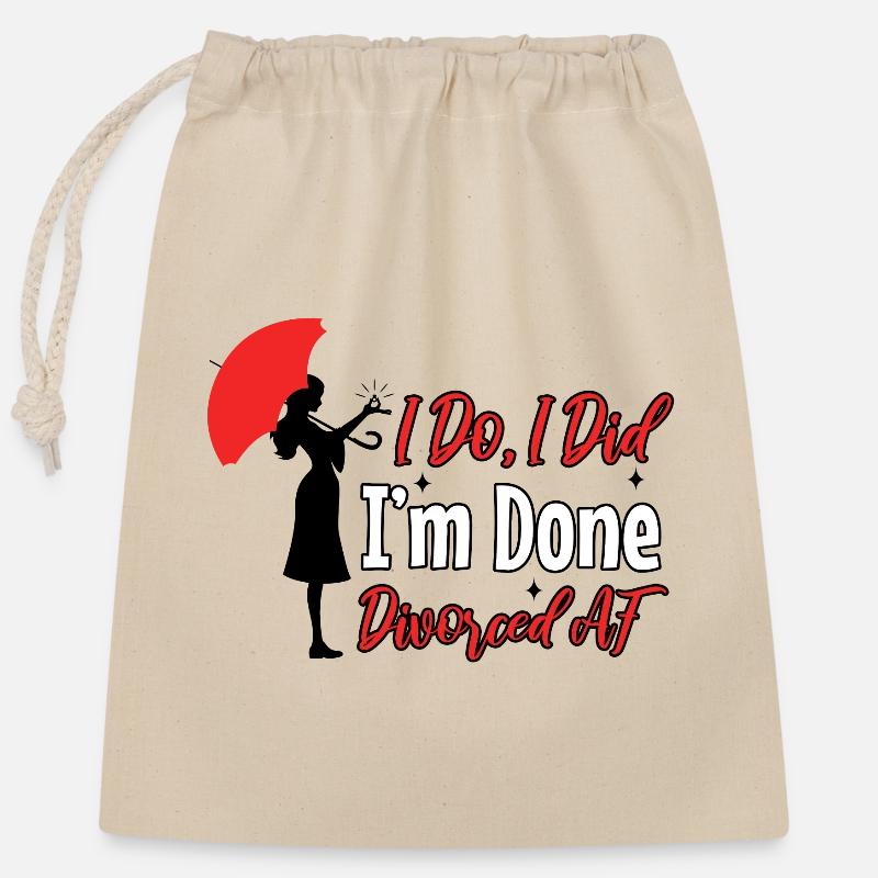 I Do I Did I'm Done - Verschließbarer Geschenkbeutel aus Baumwolle (25x30cm) - Natur