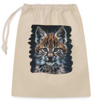 Lynx Luchse Luchs - Sac cadeau en coton avec cordon (25 x 30 cm) - nature - Devant