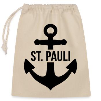 St. Pauli Anker Reeperbahn Kiez - Sac cadeau en coton avec cordon (25 x 30 cm) - nature - Devant