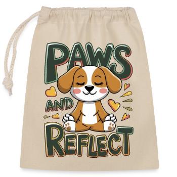 Paws And Reflect Hund Yoga Meditation - Verschließbarer Geschenkbeutel aus Baumwolle (25x30cm) - Natur - Vorne