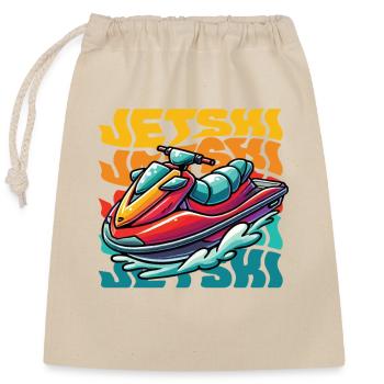 Jet Ski Adventure Retro Summer - Closable cotton gift bag (25x30cm) - nature - Front
