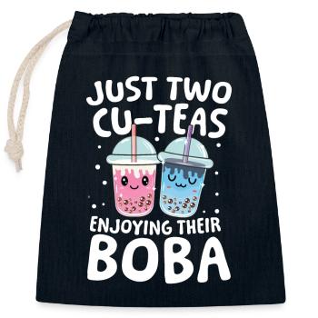 Lustiger Bubble Tea Spruch für einen Bubble Tea - Verschließbarer Geschenkbeutel aus Baumwolle (25x30cm) - Navy - Vorne