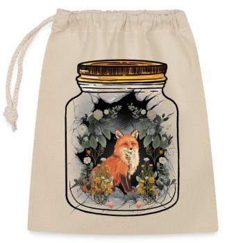 Fuchs Füchse Natur Naturliebhaber Kinder Kind - Verschließbarer Geschenkbeutel aus Baumwolle (25x30cm) - Natur - Vorne