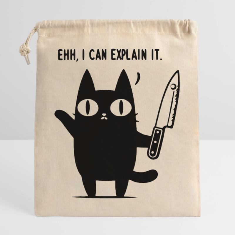 CAT | Ehh, I can explain it Closable cotton gift bag (25x30cm)