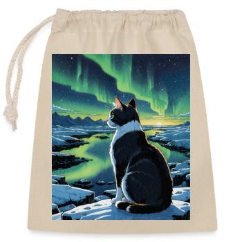 Aurora Feline Watcher - Verschließbarer Geschenkbeutel aus Baumwolle (25x30cm) - Natur - Vorne