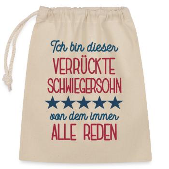Schwiegersohn Geburtstag Bester Schwieger Sohn - Verschließbarer Geschenkbeutel aus Baumwolle (25x30cm) - Natur - Vorne