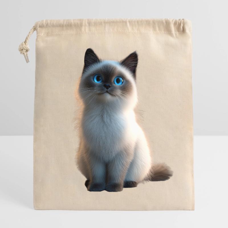 Chat Birman Chat Birman Sacré Chat Birman Mignon Chats Birmans Sac cadeau en coton avec cordon (25 x 30 cm)