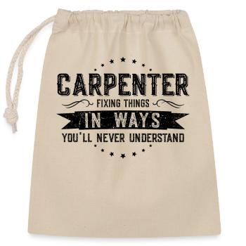 Collègues charpentiers, cadeau, profession, dire drôle, - Sac cadeau en coton avec cordon (25 x 30 cm) - nature - Devant