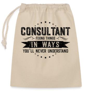 Consultant Collègues Cadeau Profession Dire Drôle - Sac cadeau en coton avec cordon (25 x 30 cm) - nature - Devant
