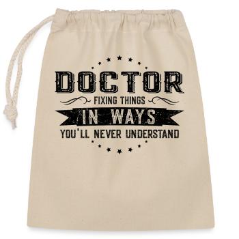 Médecin collègues Cadeau Profession Dire Drôle - Sac cadeau en coton avec cordon (25 x 30 cm) - nature - Devant