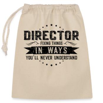 Directeur Collègues Cadeau Profession Dire Drôle - Sac cadeau en coton avec cordon (25 x 30 cm) - nature - Devant