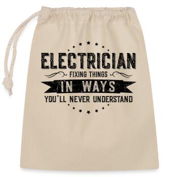 Électricien collègues cadeau profession dire drôle - Sac cadeau en coton avec cordon (25 x 30 cm) - nature - Devant