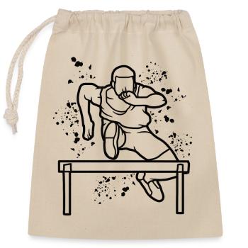 Course de haies Course d’obstacles Courses de haies pour enfants - Sac cadeau en coton avec cordon (25 x 30 cm) - nature - Devant