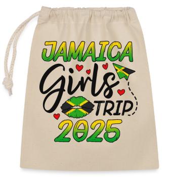 Voyage entre filles en Jamaïque 2025 - Sac cadeau en coton avec cordon (25 x 30 cm) - nature - Devant