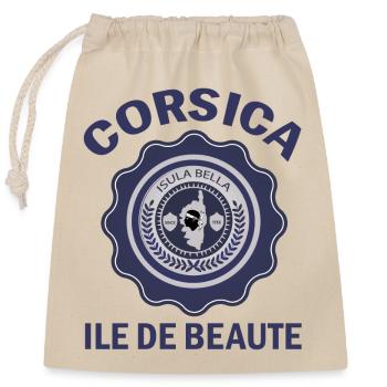 Corsica Ile de Beaute Isula Bella Island Corsica - Closable cotton gift bag (25x30cm) - nature - Front