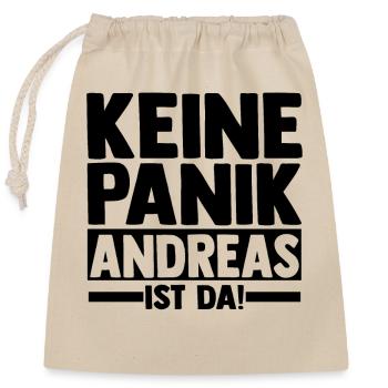 Vorname Andreas - Verschließbarer Geschenkbeutel aus Baumwolle (25x30cm) - Natur - Vorne