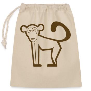 Monkey, Primates, Evolution, Icon, Zoo, Circus - Closable cotton gift bag (25x30cm) - nature - Front