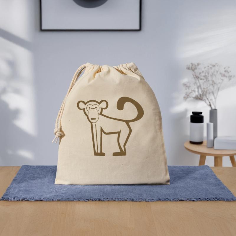 Monkey, Primates, Evolution, Icon, Zoo, Circus Closable cotton gift bag (25x30cm)