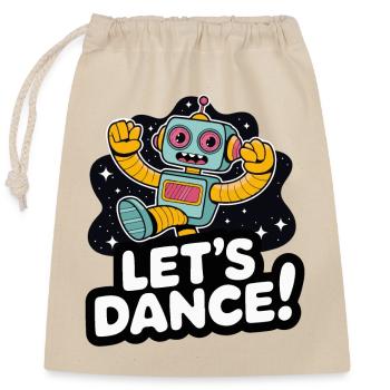 ROBOT LET'S DANCE - Closable cotton gift bag (25x30cm) - nature - Front