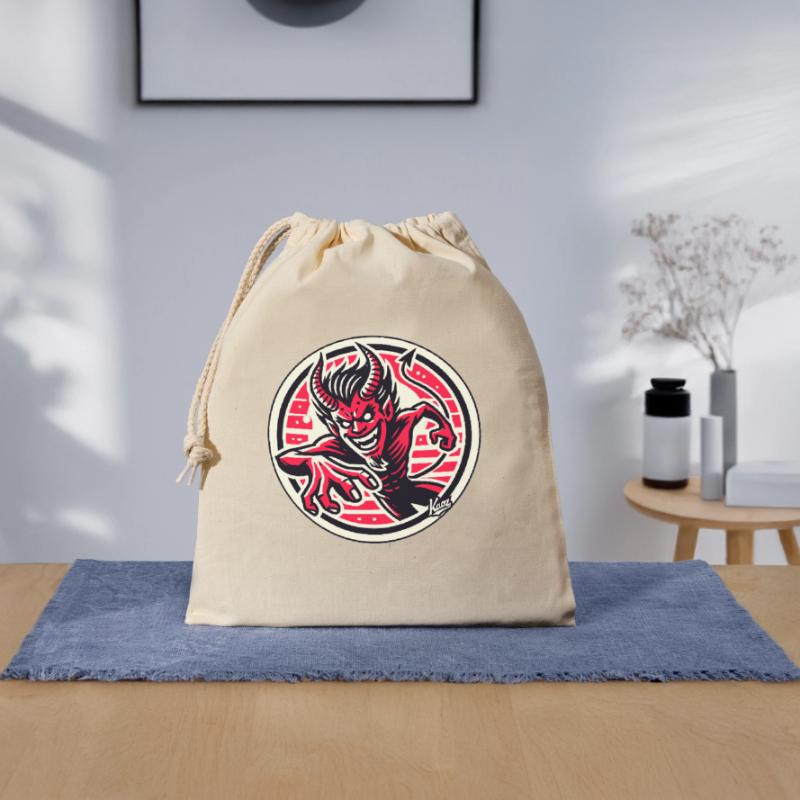 Agile Evil Devilish Devil Devil Devil Closable cotton gift bag (25x30cm)
