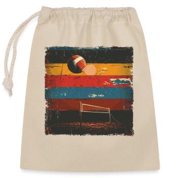 Graphiques de volley-ball - Sac cadeau en coton avec cordon (25 x 30 cm) - nature - Devant