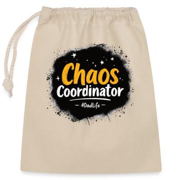 Chaos Coordinator #DadLife Funny Dad Saying - Closable cotton gift bag (25x30cm) - nature - Front